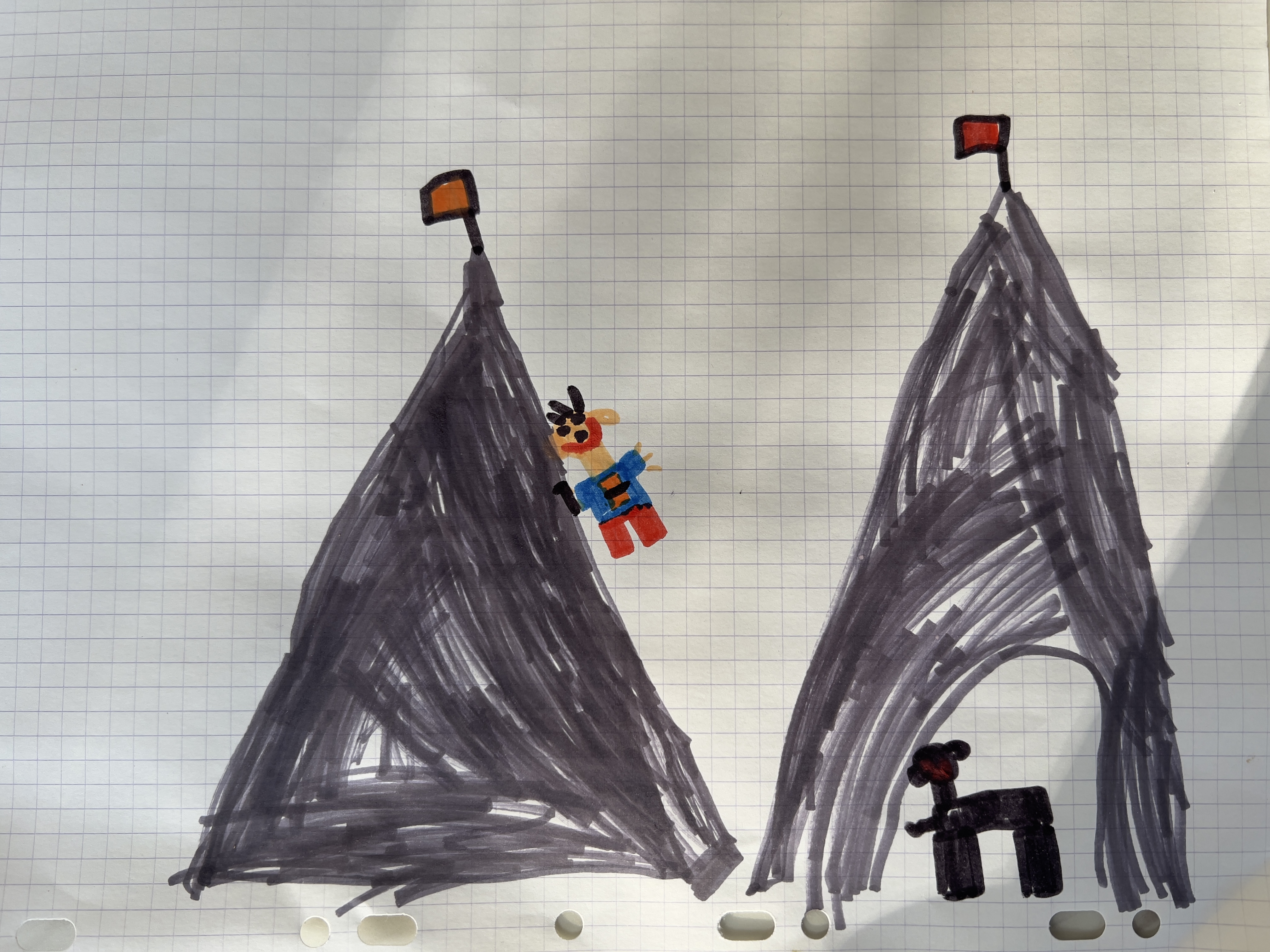 Originalzeichnung: Papa Klettern